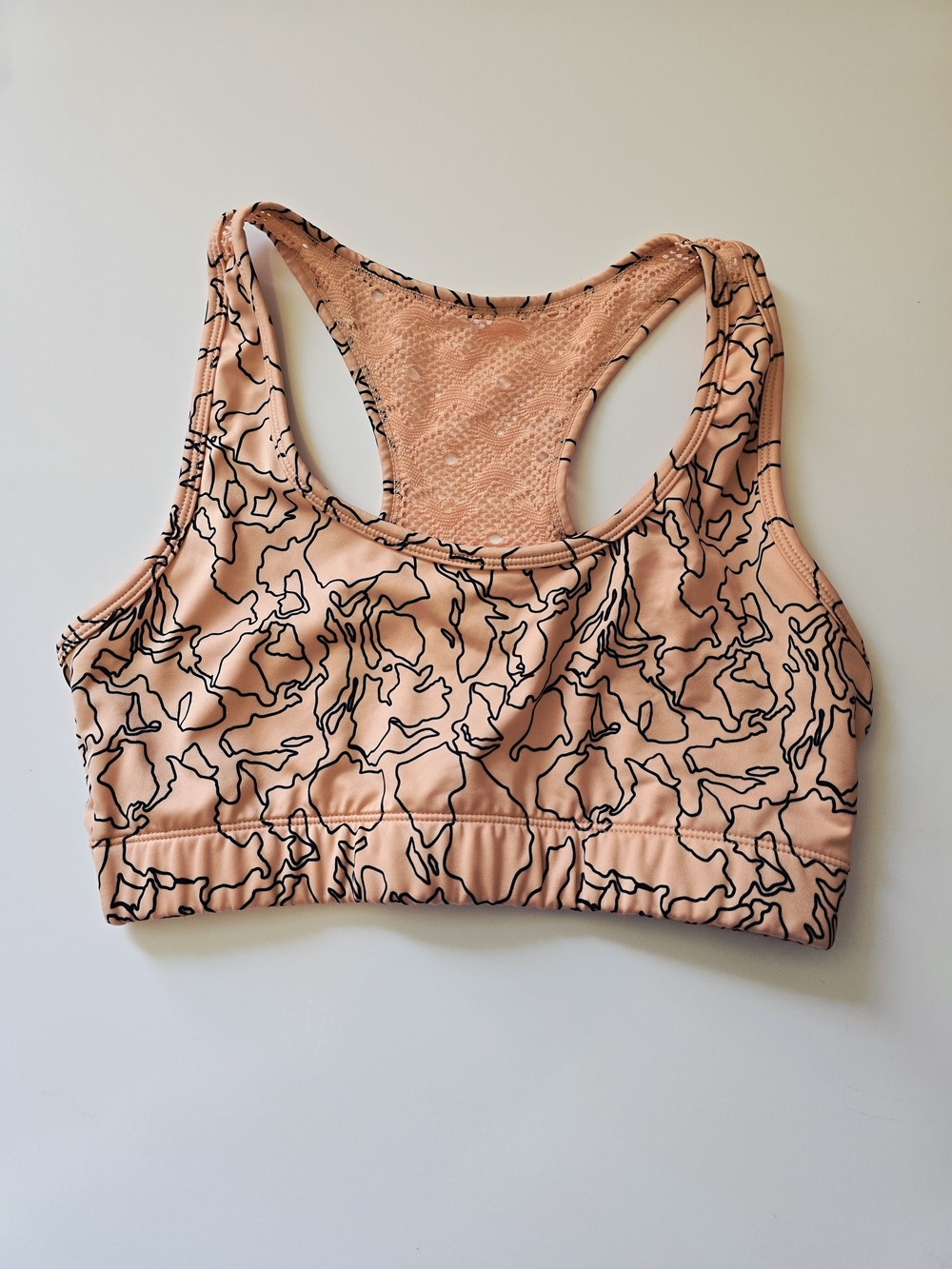 ZYIA Active Peach Topo Bomber Mesh Racerback Sports Bra Sz Medium